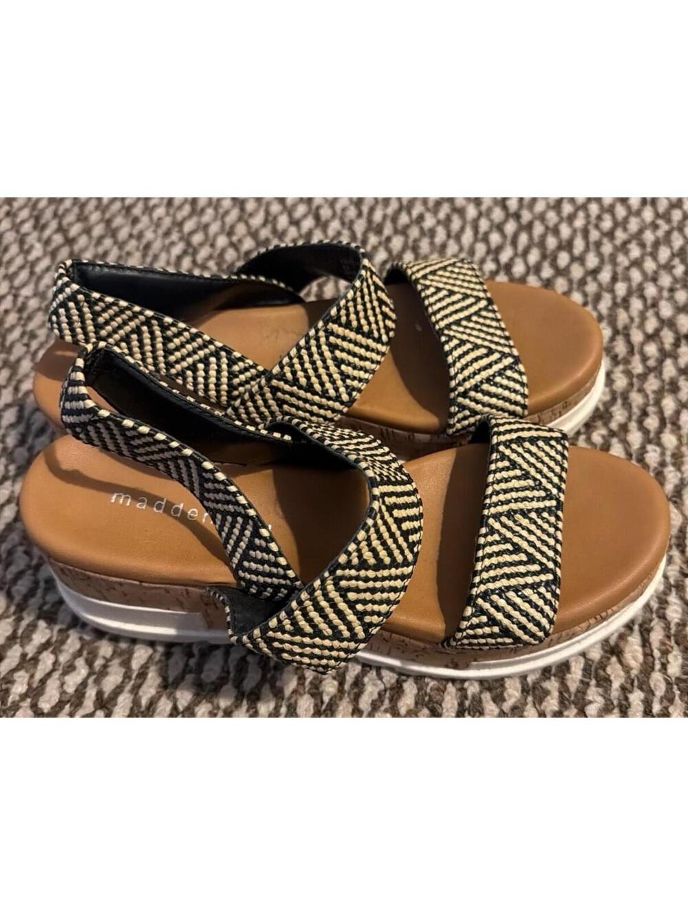 Madden Girl Womens Platform Ankle Strap Sandals Essie Size 6.5M US Cork Chunky